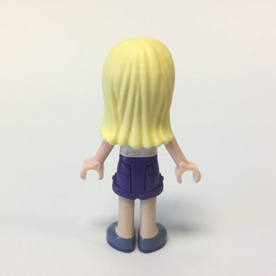 LEGO Minifigure-Stephanie, Dark Purple Shorts, White Plaid Button Shirt-Friends-FRND163-Creative Brick Builders